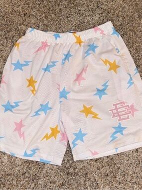 Eric Emanuel White Mesh Athletic Shorts